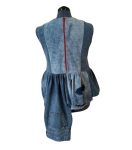 CELINE - Shoulder Princess Dart Denim Peplum