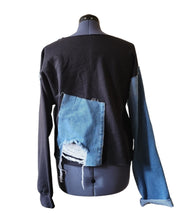 Load image into Gallery viewer, Upcycled Denim Pants Sweatshirt
