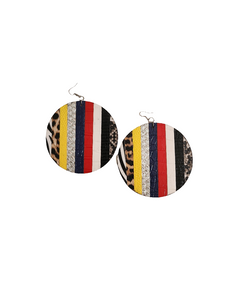 Faux Leather Wood Earrings