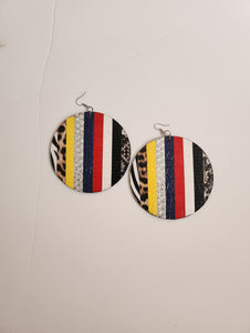 Faux Leather Wood Earrings