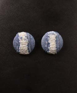 Custom Denim Distressed Earrings