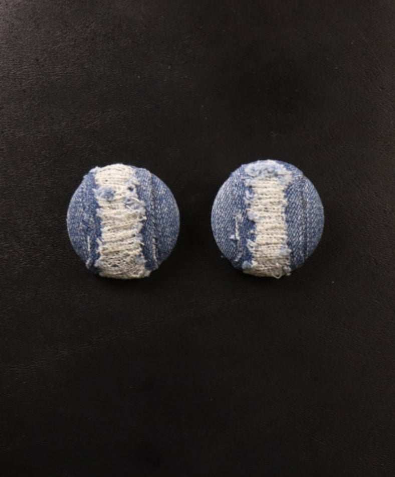 Custom Denim Distressed Earrings