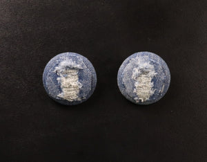 Custom Distressed Denim Earrings #2